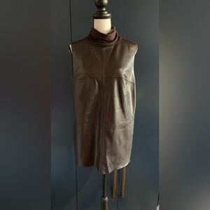 Alfani brown non leather shirt or mod dress.